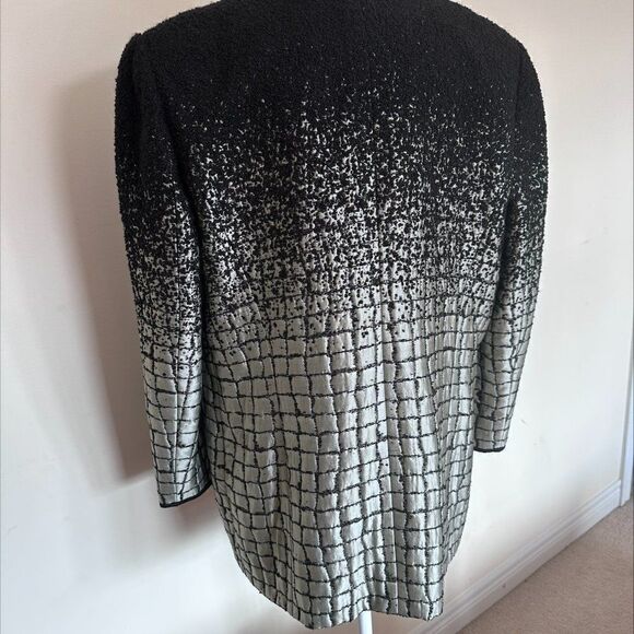 Claude Patrick Paris jacket, EUC, black and silver, fitted, fully lined - Picture 2 of 16